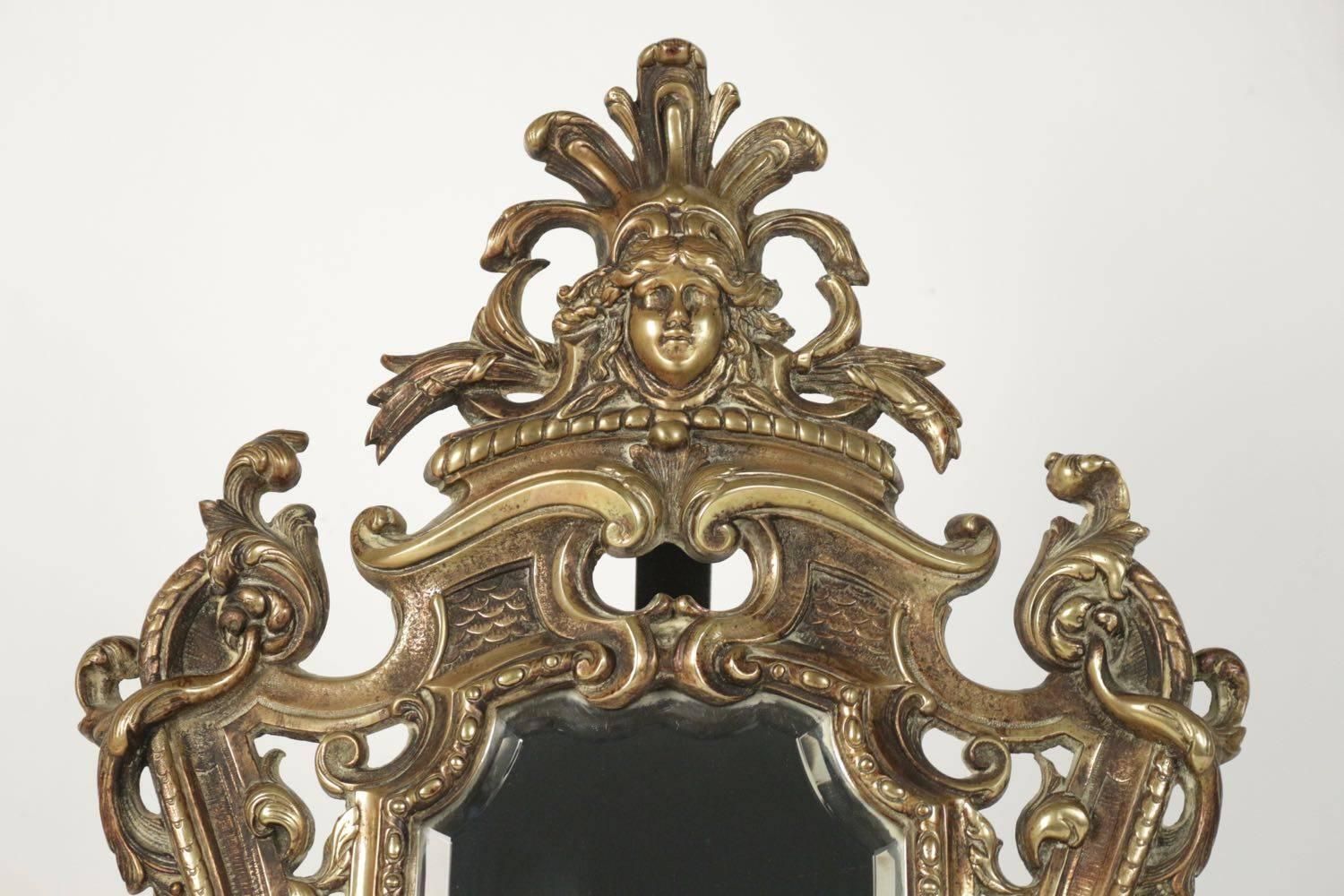 Important Vanity Mirror In Bronze Patine From The 19th Century photo furniture