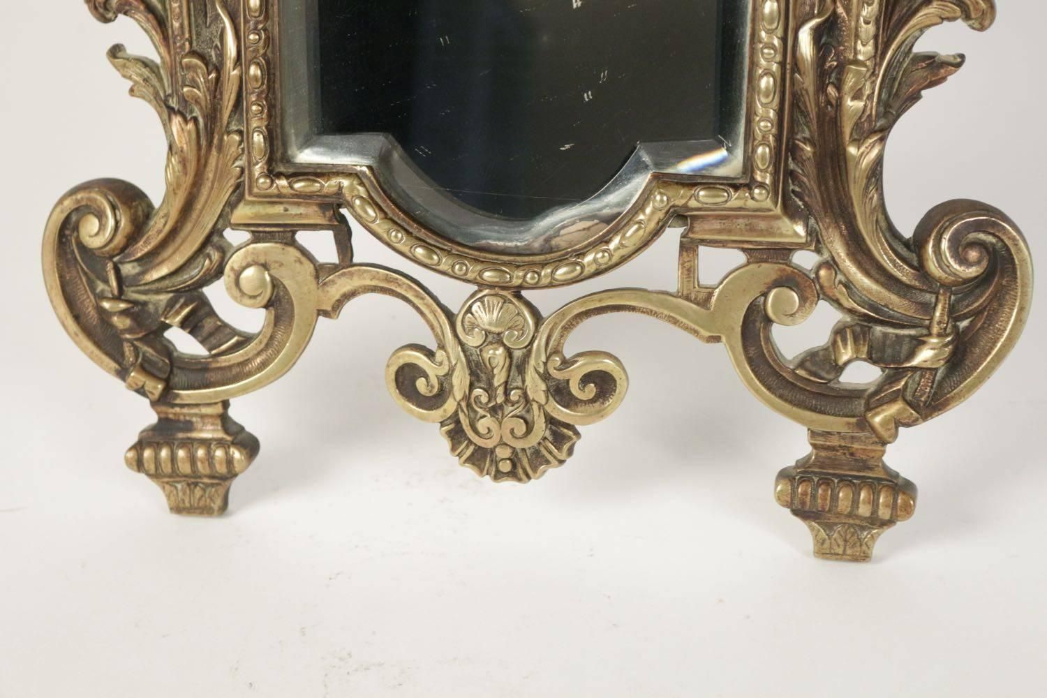 Important Vanity Mirror In Bronze Patine From The 19th Century photo for sale