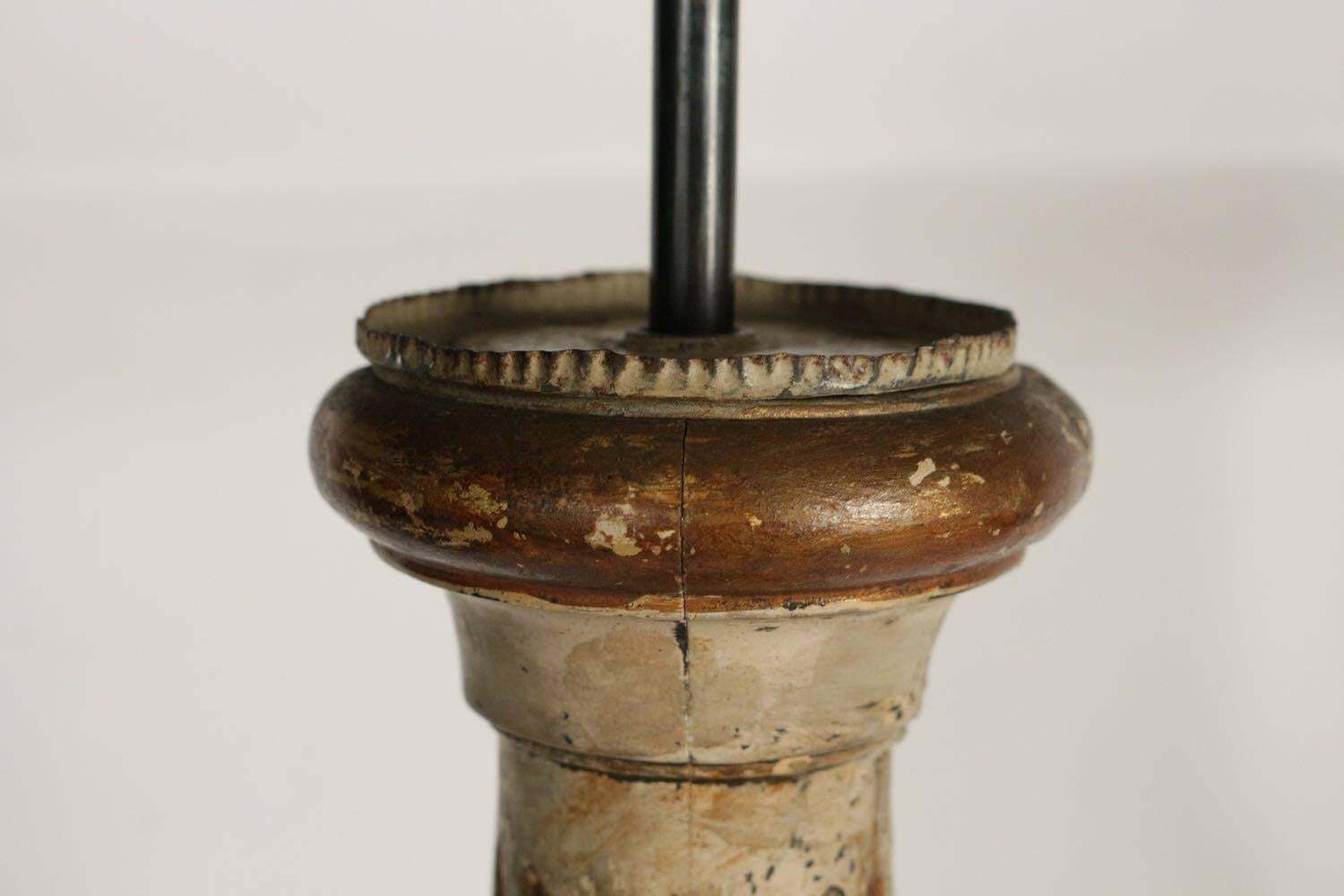 Candle Stick In Sculpted In Lacquer And Good Solid Wood, 19th Century photo 1895.0