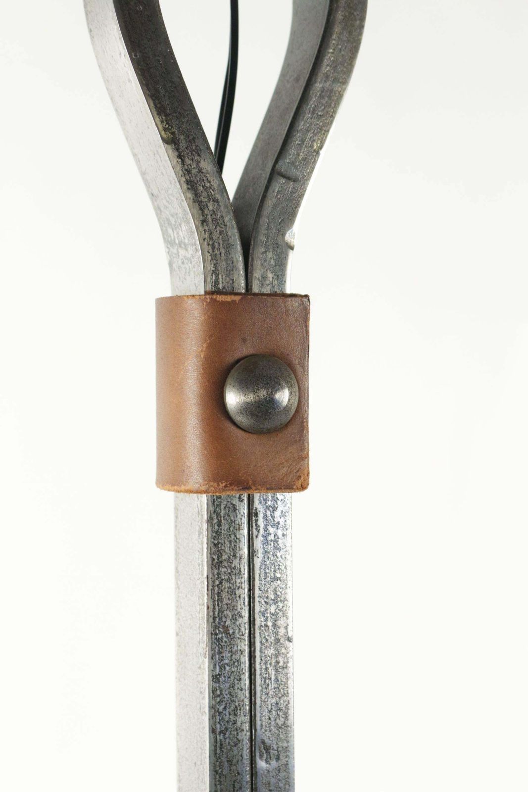 Floor Lamp From The 1960s In Wrought Iron And Leather photo buy
