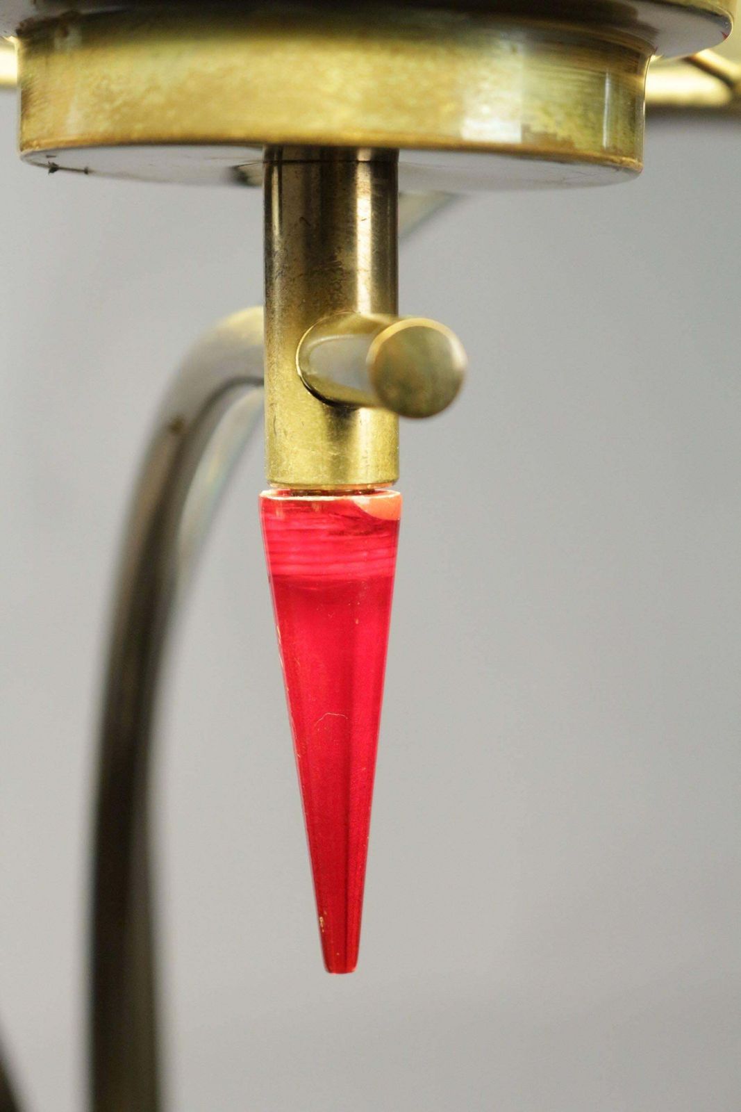 Standing Floor Lamp From The 1960s In Metal Paint And Brass, Three Lights photo vintage