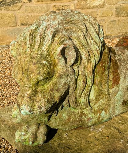 Fabulous Pair Of Italian Terracotta Garden Lions photo vintage