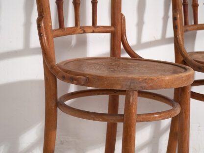 Antique Thonet Chairs With Engraved Seat (C.1920). Set Of Two Pieces #1 photo Furniture