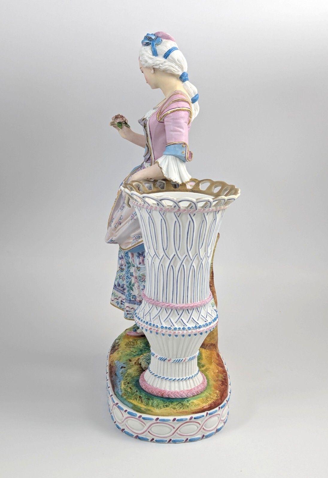 Antique Vion Et Baury Style Bisque Porcelain Vase, 19th Century photo for sale