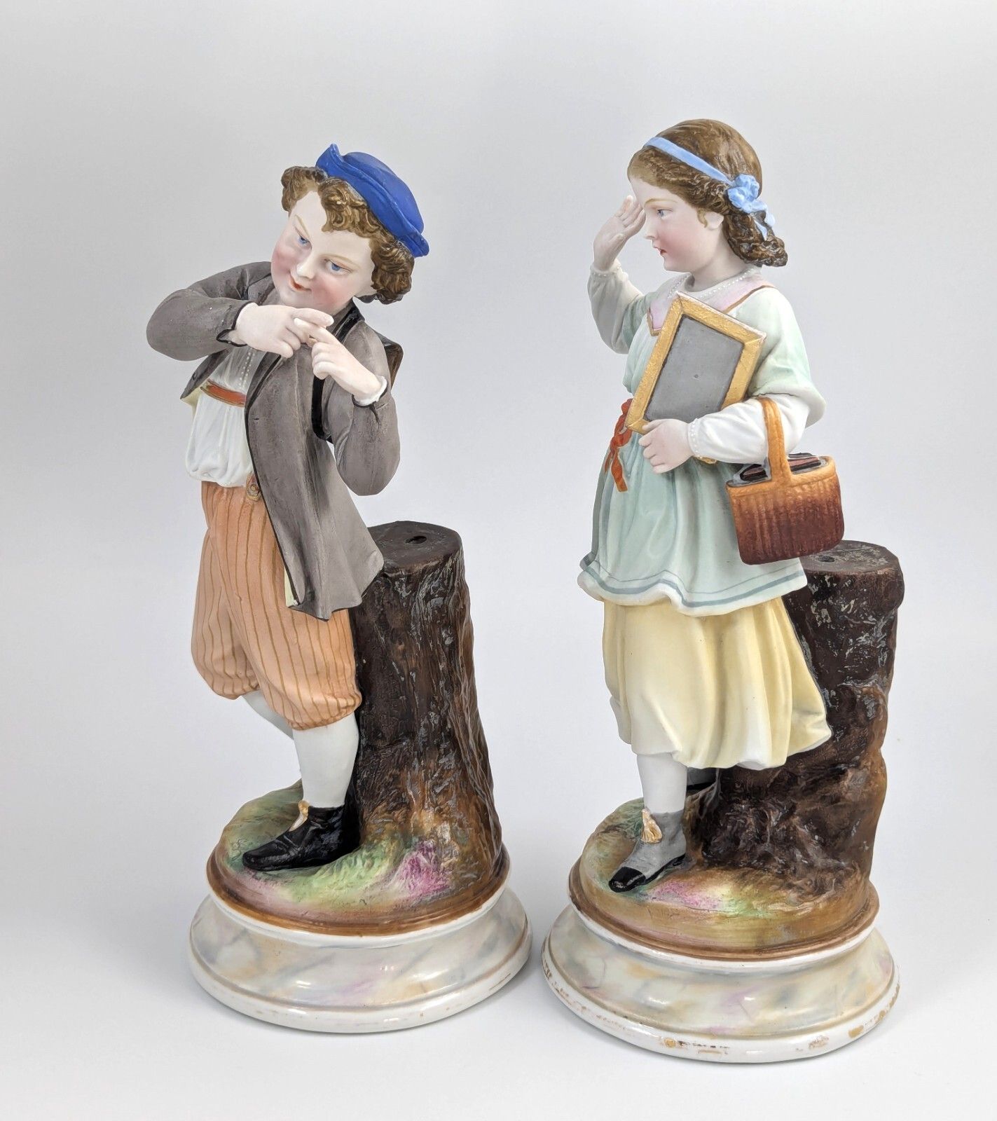 A Pair Of Bisque Porcelain Figurines, France, 19th Century. photo furniture
