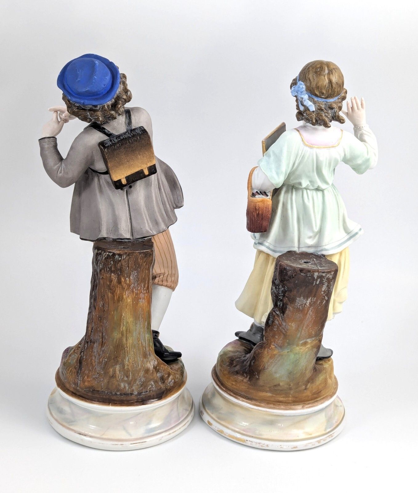 A Pair Of Bisque Porcelain Figurines, France, 19th Century. photo for sale
