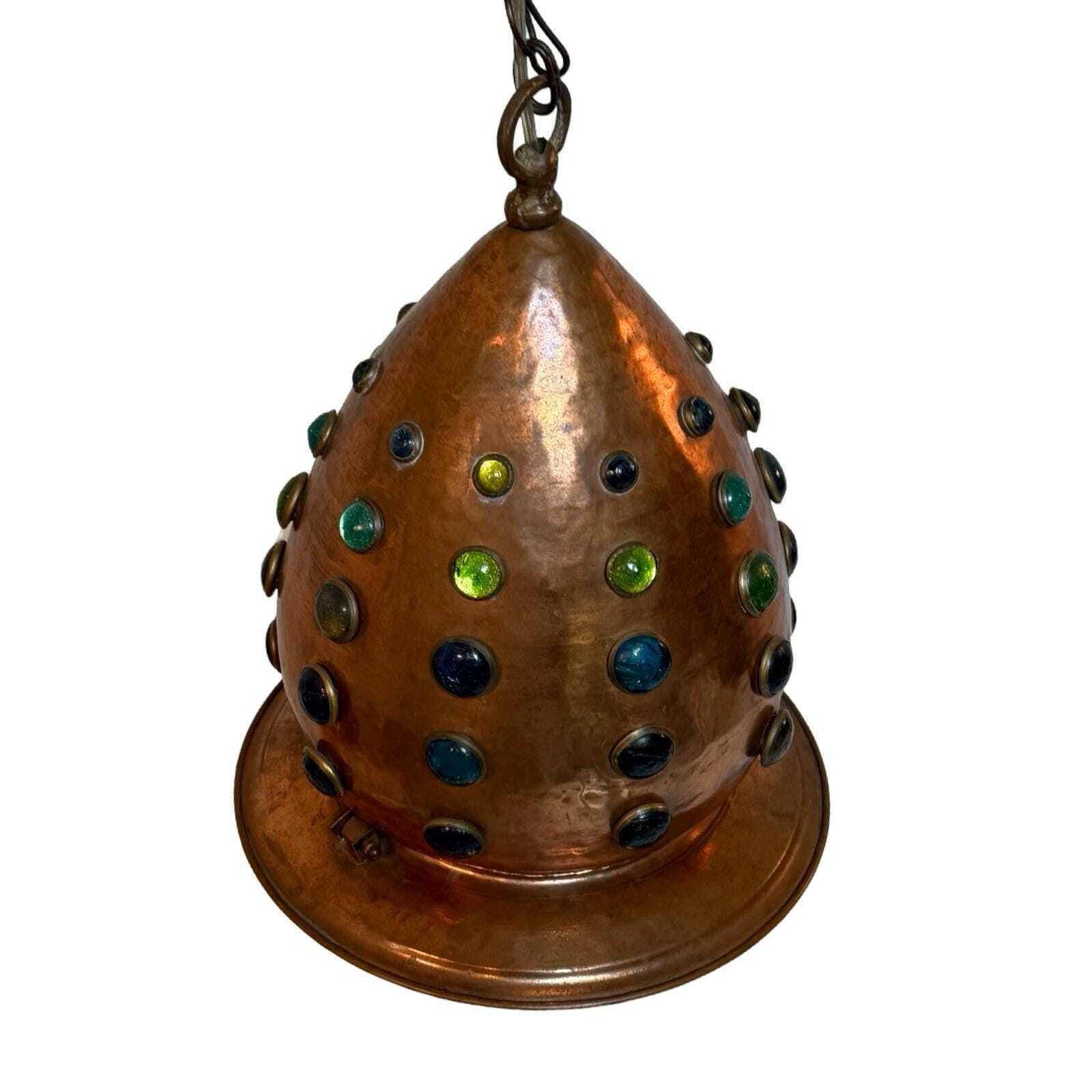 Vintage   Xl Hanging Pedant From Copper And Glass With A Long Chain   In The Style Of Nanny Still, Raak   Contemporary Arabic photo vinterior