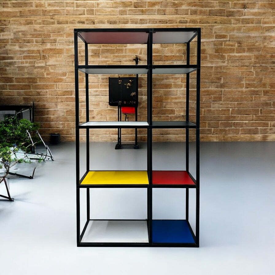 Room Divider Wall Unit Shelving Piet Mondrian Style photo furniture