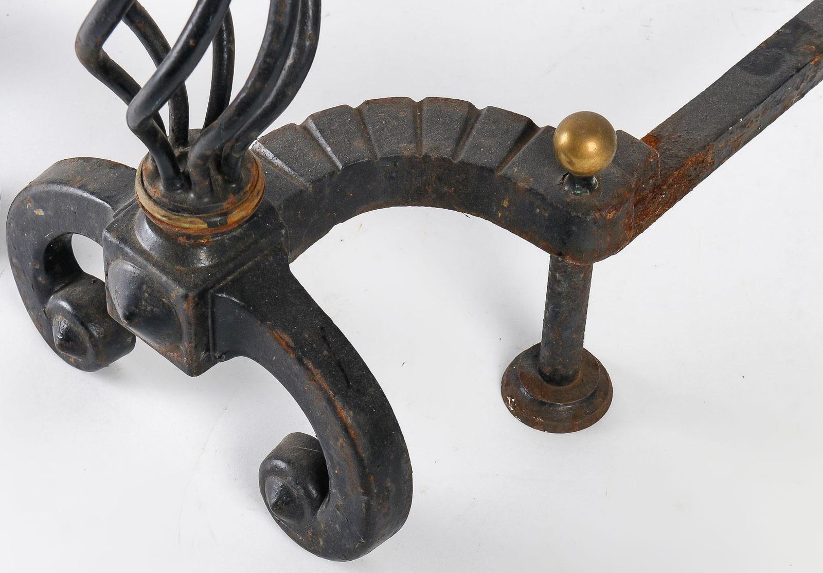 Pair Of Wrought Iron Andirons, Circa 1940 photo Home Fixtures