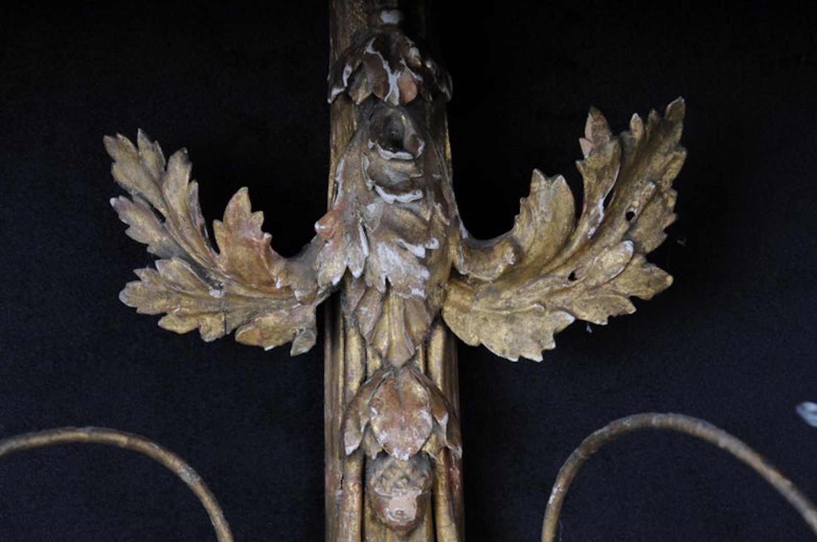 Pair Of Large Empire Appliqués / Sconces Circa 1800, Gilded Linden Wood photo for sale