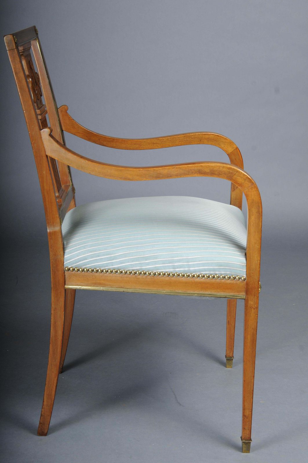 Antique Classic Empire Armchair Mahogany With Brass, Paris. photo buy