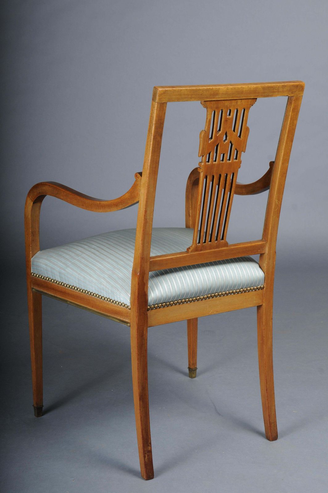 photo furniture Antique Classic Empire Armchair Mahogany With Brass, Paris.