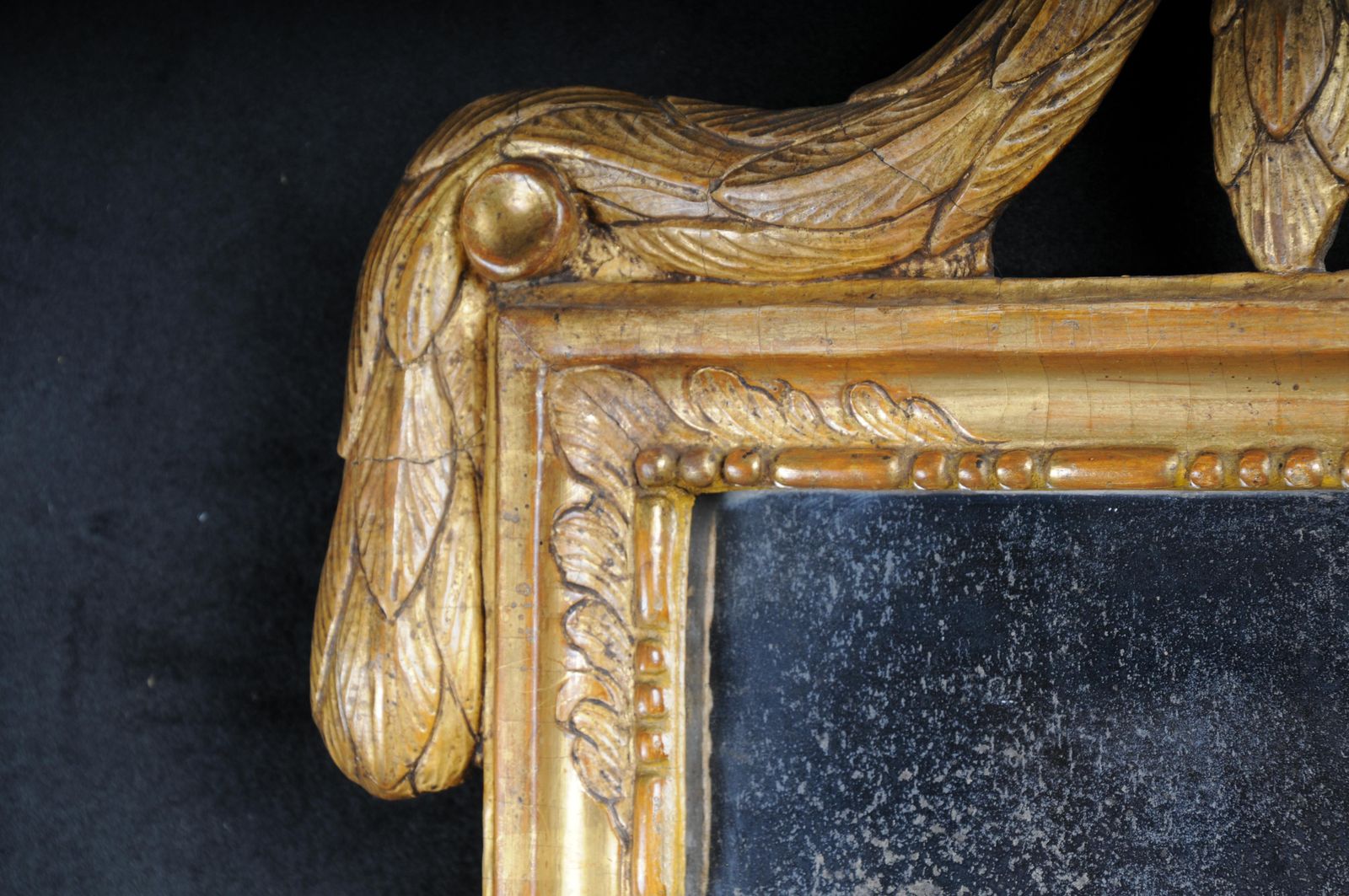 Antique Gilded French Wall Mirror Louis XVI/Classicism Around 1780 photo vinterior