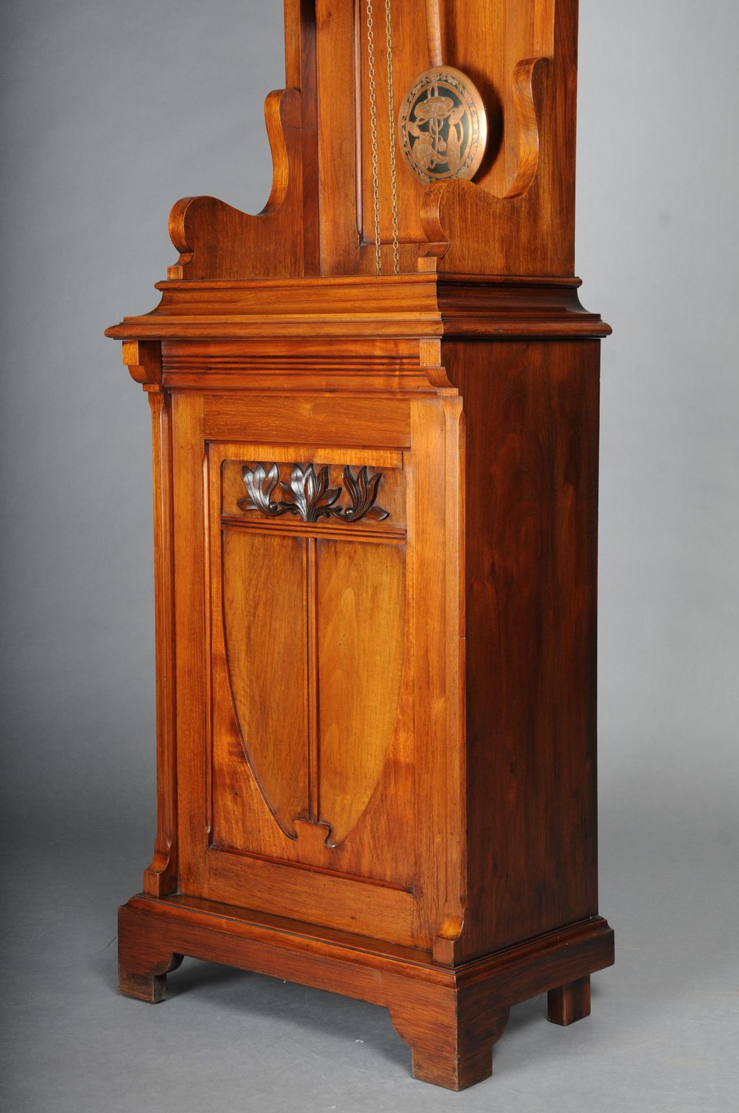 Home Decor Antique Art Nouveau Grandfather Clock, Mahogany Germany, 1900 photo