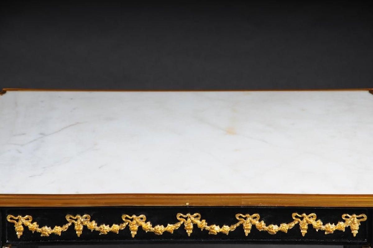 Designer Couch Table In Louis XVI Black, White Marble photo Furniture