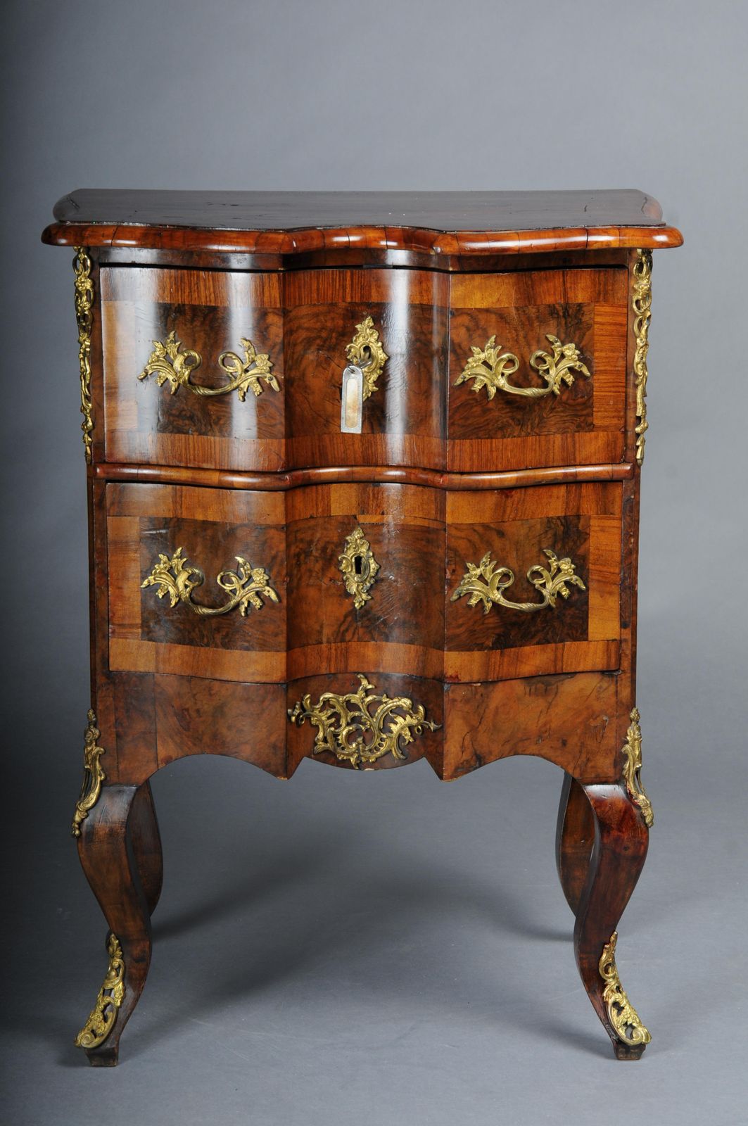 Antique Dresden Chest Of Drawers, Oak With Walnut Veneer, Around 1870 photo furniture