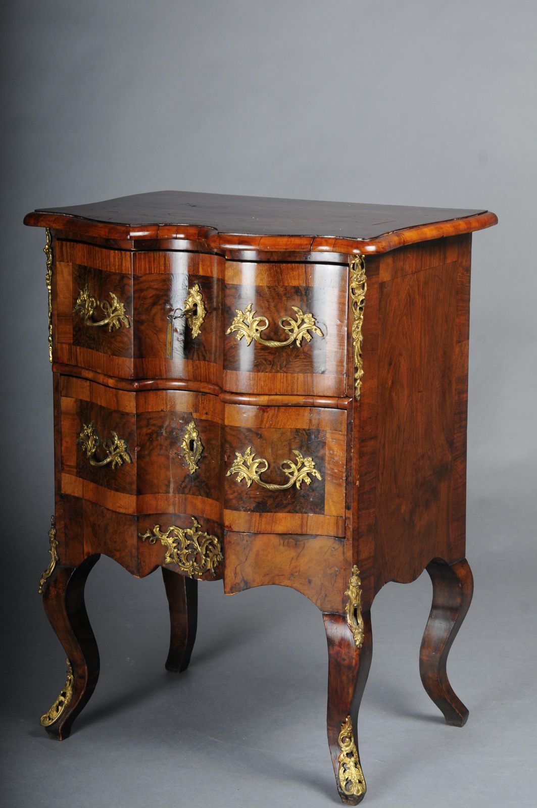 Antique Dresden Chest Of Drawers, Oak With Walnut Veneer, Around 1870 photo 1864.0