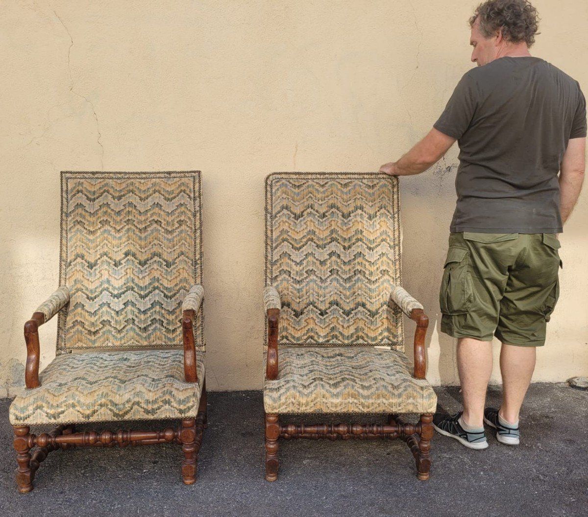 2 Louis XIII Period Armchairs With Tapestry photo Furniture