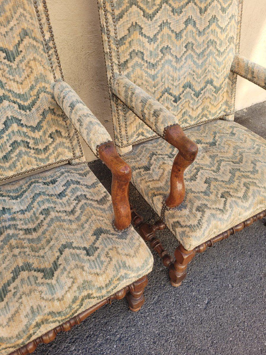 2 Louis XIII Period Armchairs With Tapestry photo buy