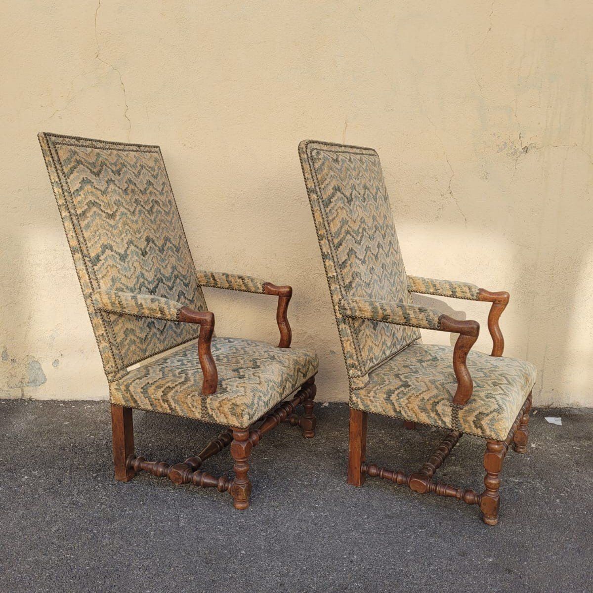 photo for sale 2 Louis XIII Period Armchairs With Tapestry