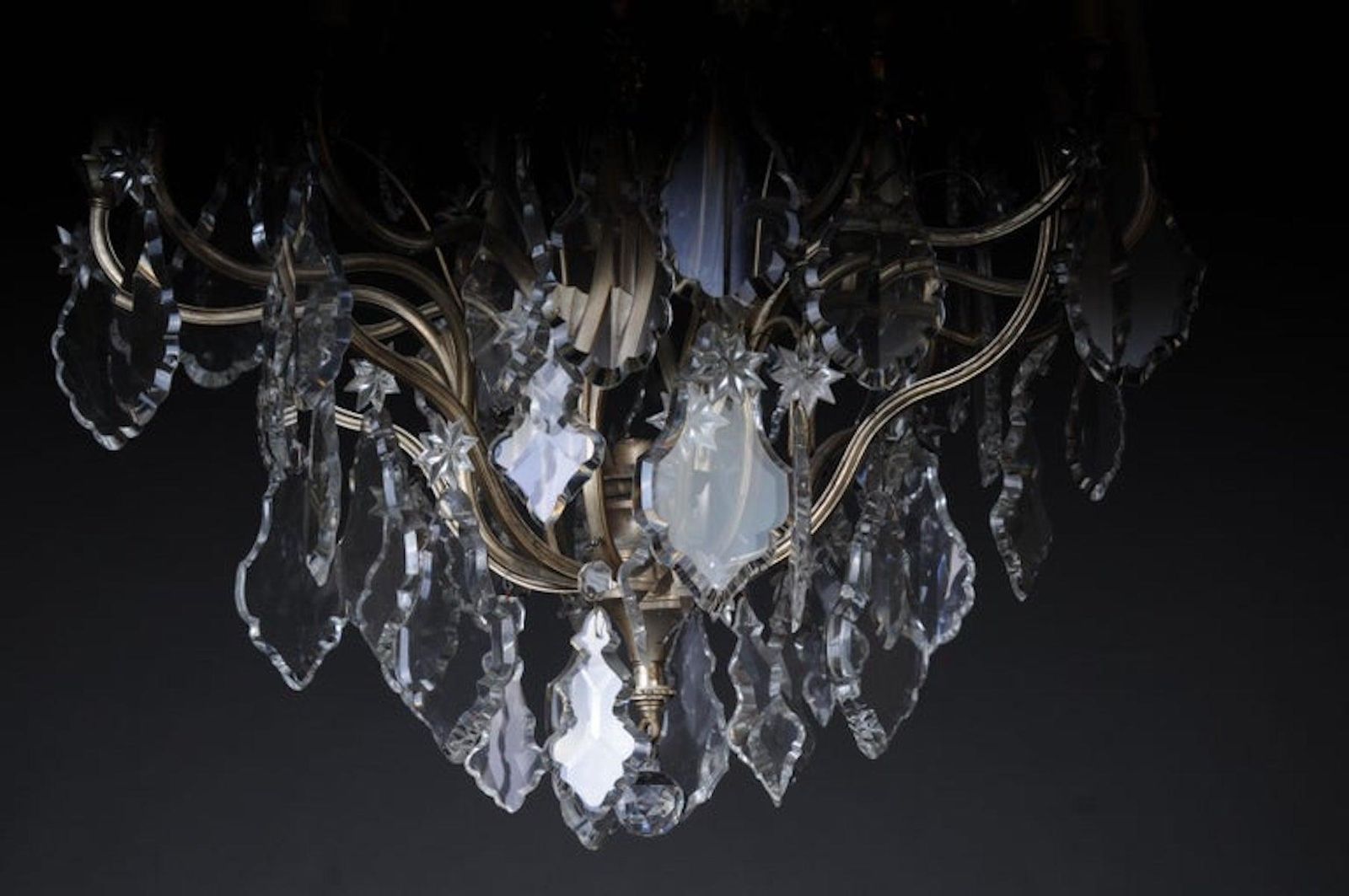 20th Century Baroque Crystal Chandelier, Silver, Circa 1920 photo furniture