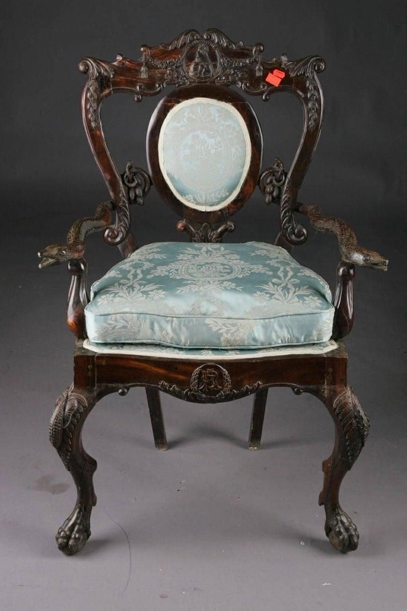 19th Century Baroque Thron Chair In Colonial Style photo furniture
