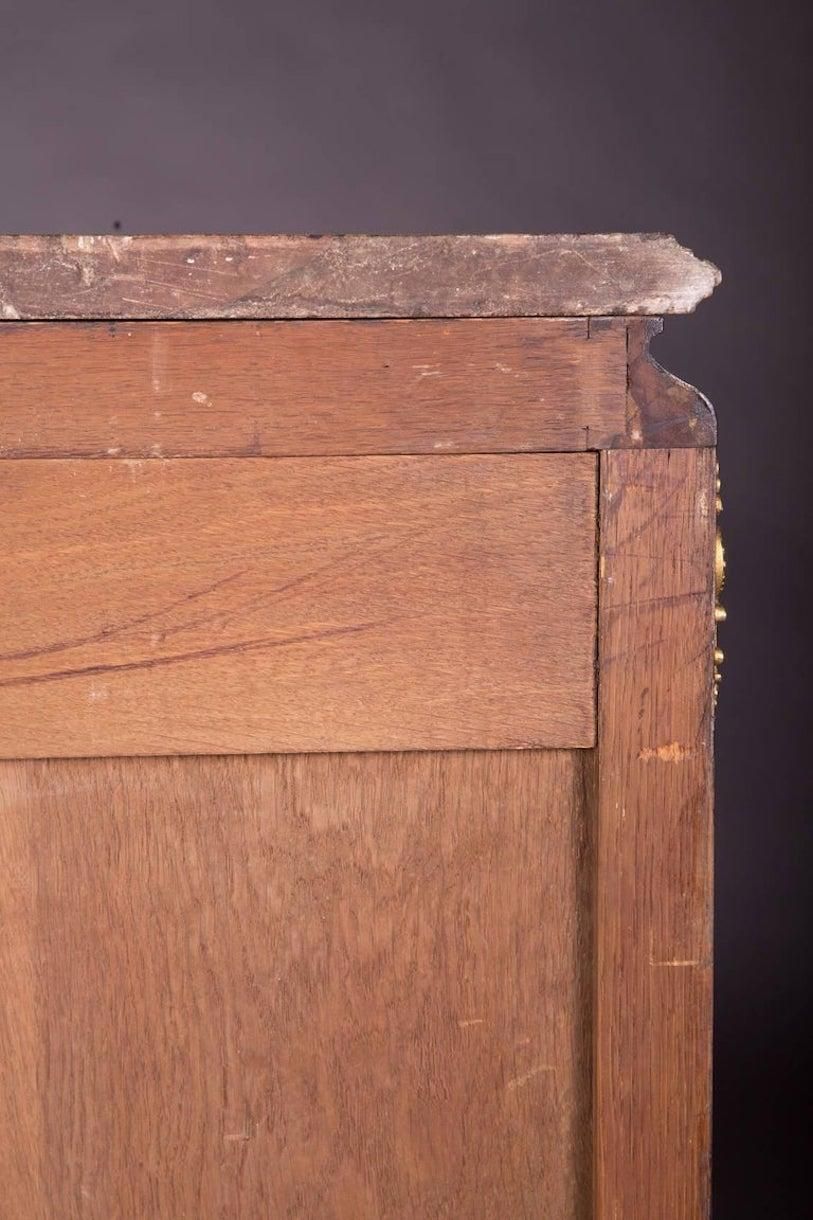19th Century Napoleon III Rosewood Curved Legs Side Cabinet Commode photo vintage