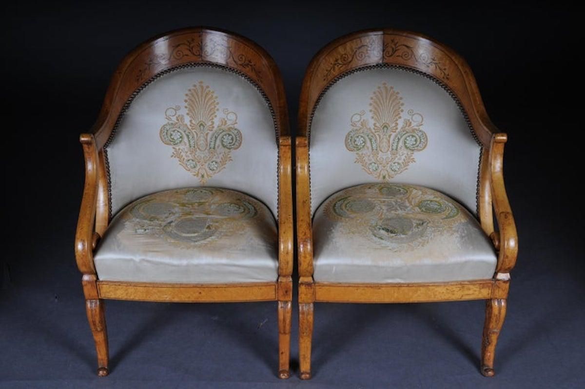 Set Of Empire Armchairs / Chairs, Maple Wood, Paris, 1825 photo 5243.0
