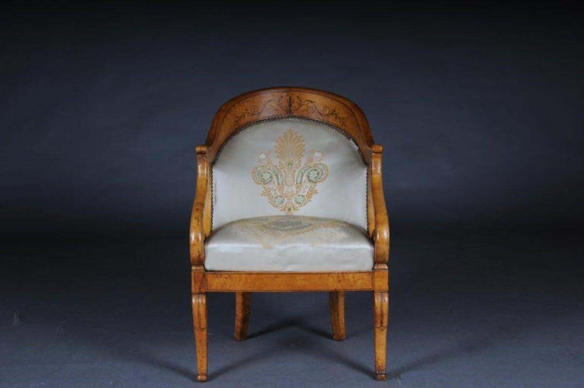 photo buy Set Of Empire Armchairs / Chairs, Maple Wood, Paris, 1825