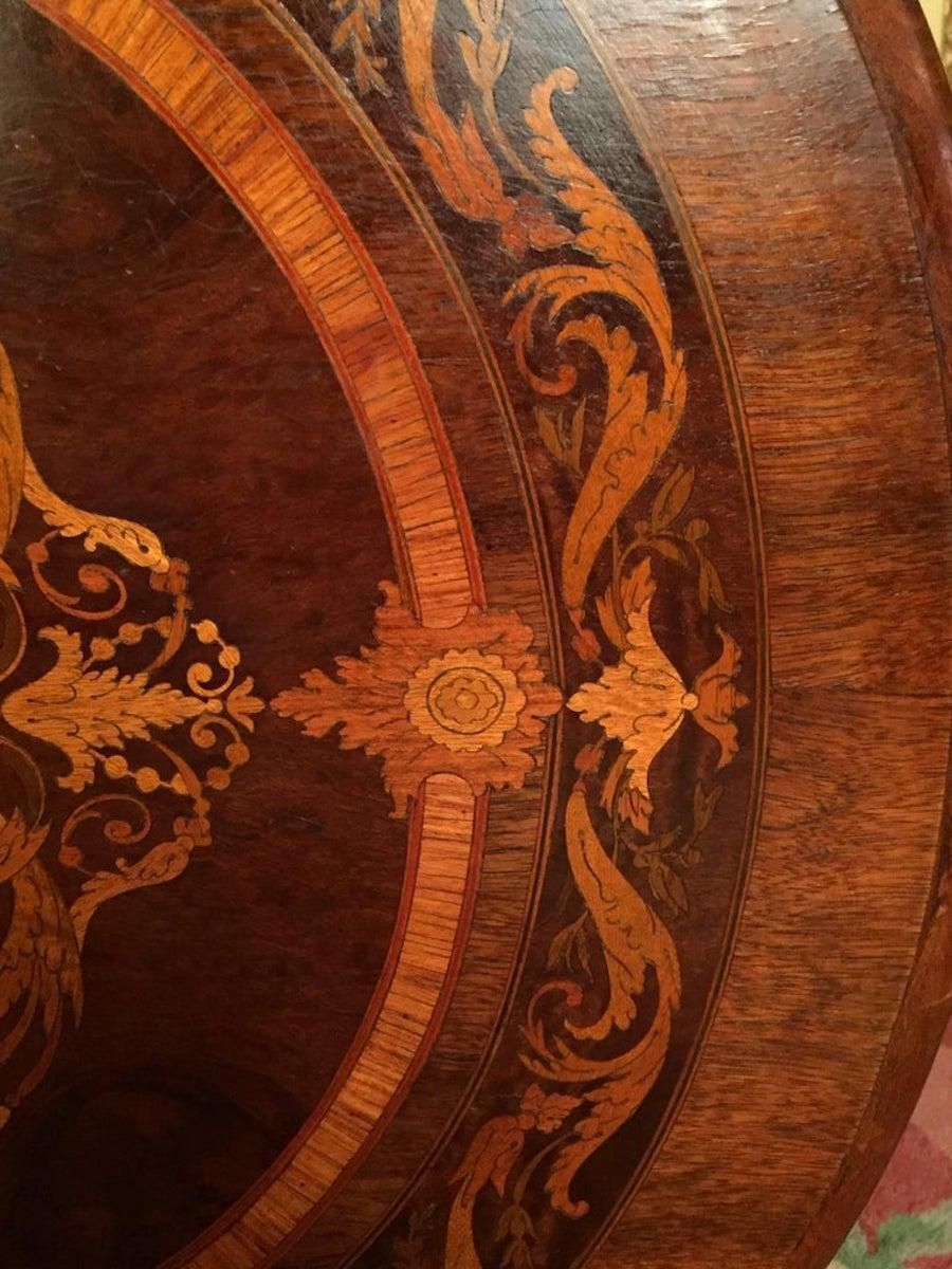 19th Century Marquetry Salon Table Louis XVI With Noble Veneer photo 4223.0