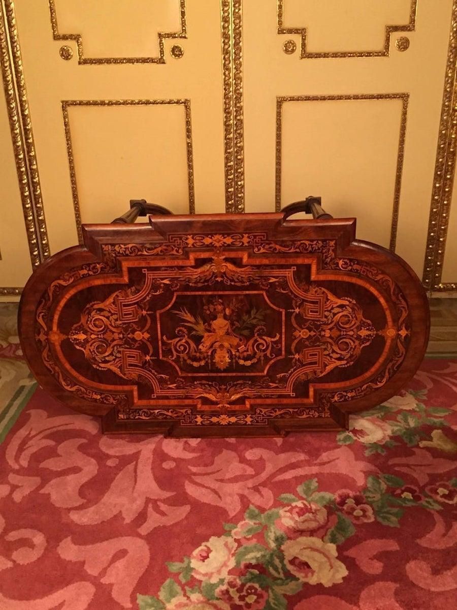 19th Century Marquetry Salon Table Louis XVI With Noble Veneer photo buy
