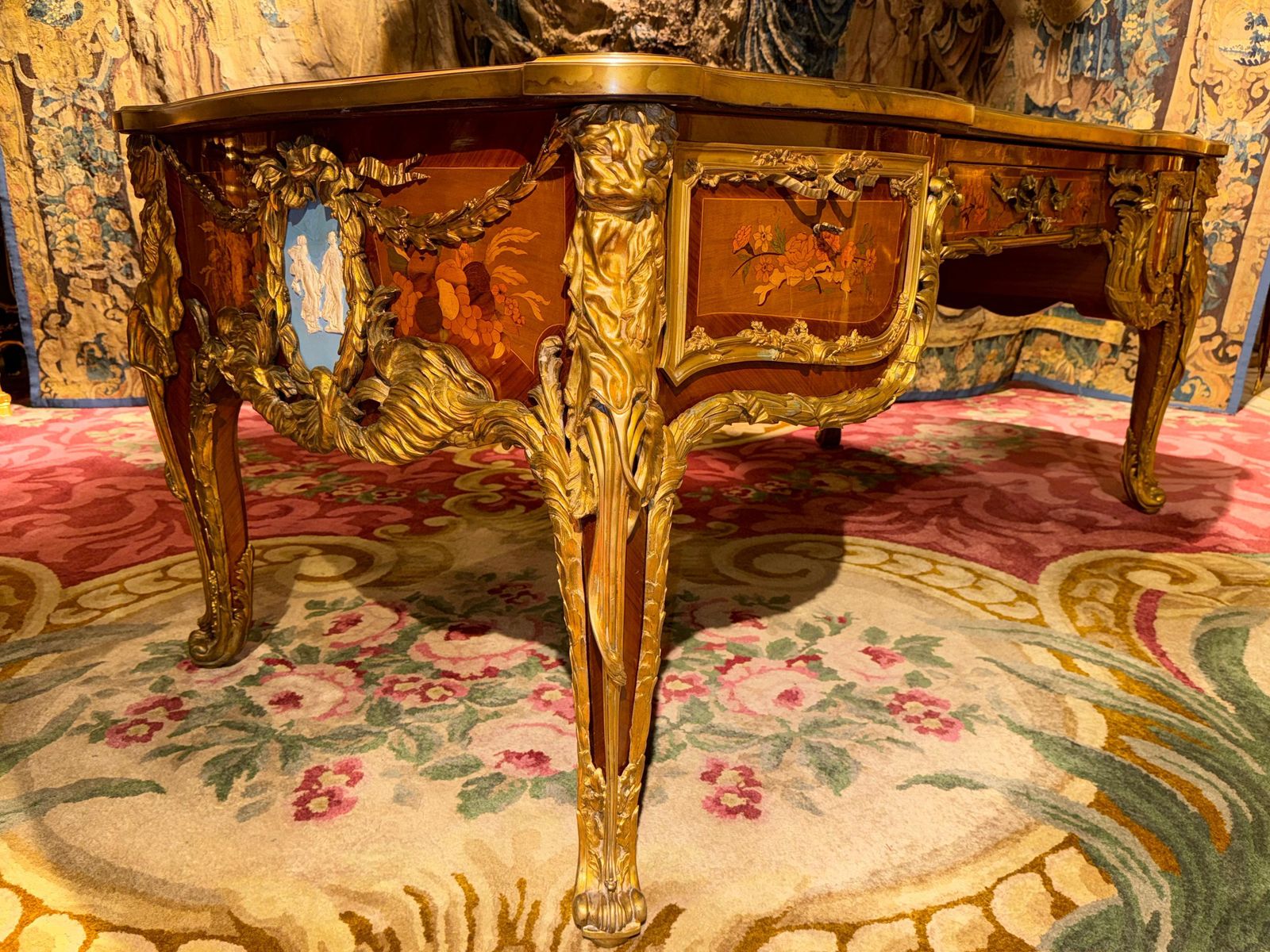 photo furniture Impressive Louis XV Style Bureau Plat/Writing Desk, After Riesener & J.Oeben