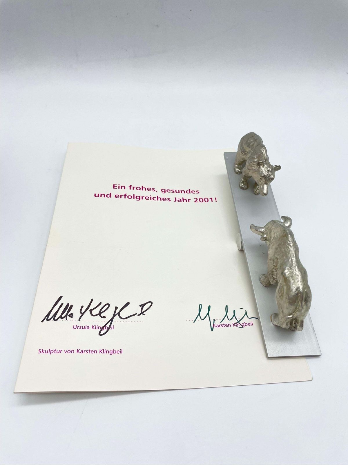 photo furniture Sculpture Karsten Klingbeil (Berlin Bear And Bull). Desk Accessories/Paperweight