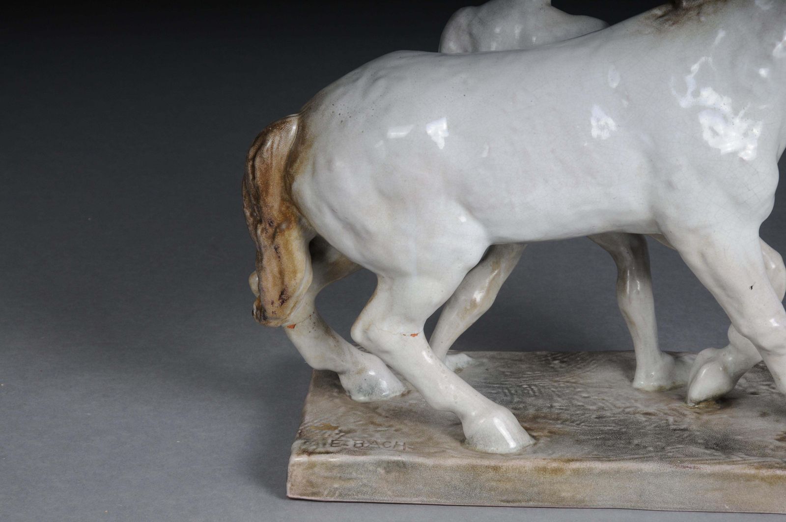 Ceramic Figure. The Horse Tamer By Else Bach For The Karlsruhe Majolika. Germany photo vinterior