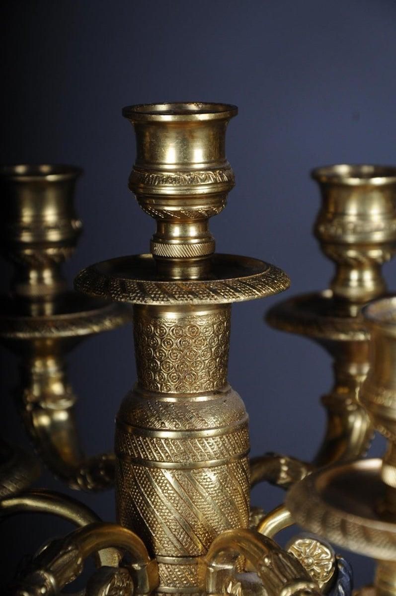 Home Decor Pair Of Empire Ceremonial Bronze Candelabras/Candlesticks After P. P. Thomire photo