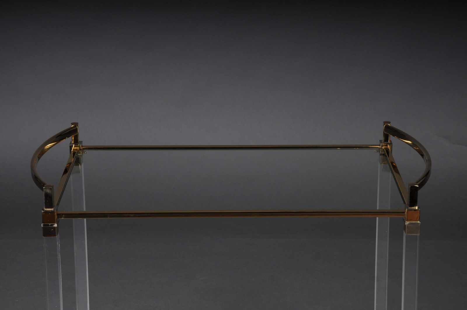 Vintage Bar Table/Serving Table Made Of Acrylic, Brass And Glass, Italy photo 989.0