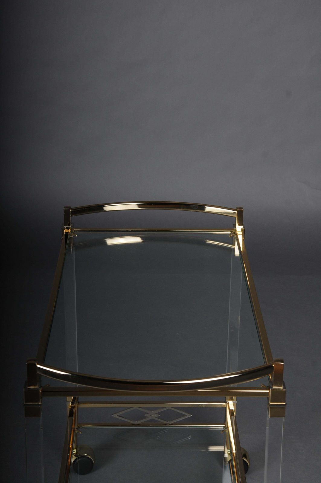 989.0 Vintage Bar Table/Serving Table Made Of Acrylic, Brass And Glass, Italy photo