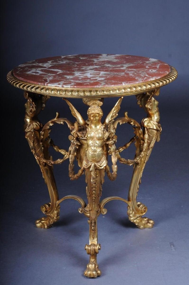 Empire Splendid French Saloon Table, Bronze Gilt photo furniture