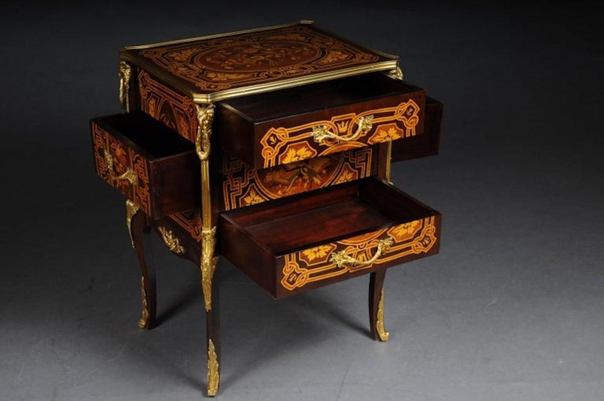 Transition Side Table Chest Of Drawers Napoleon III Marquetry photo for sale