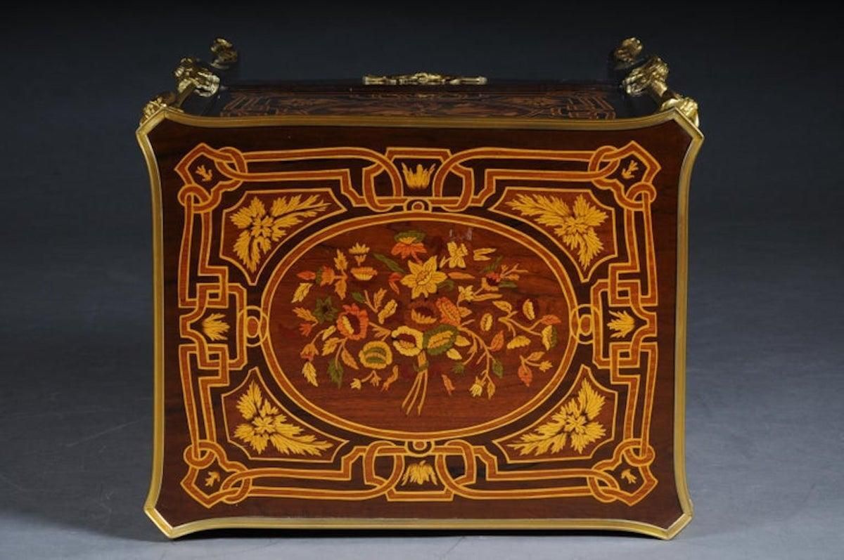2199.0 Transition Side Table Chest Of Drawers Napoleon III Marquetry photo
