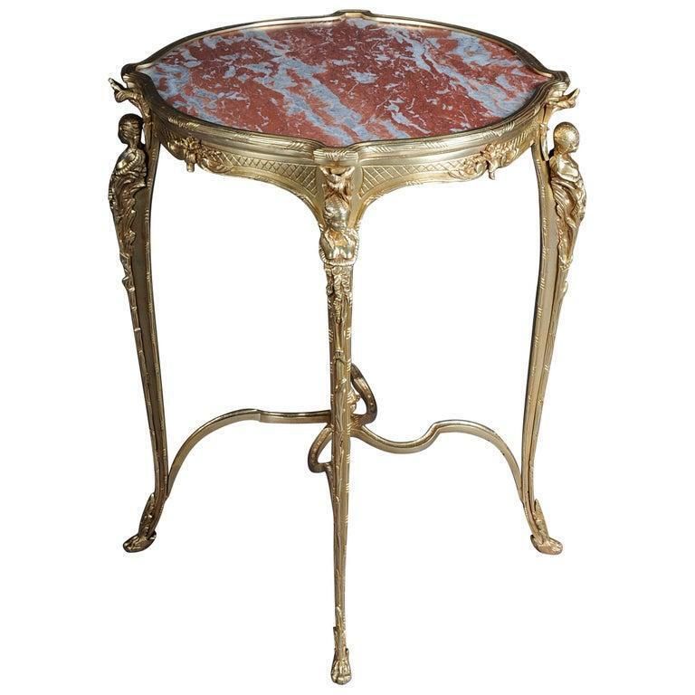 Magnificent French Bronze Pompom Table Or Side Table To Zwiener, Napoleon III
