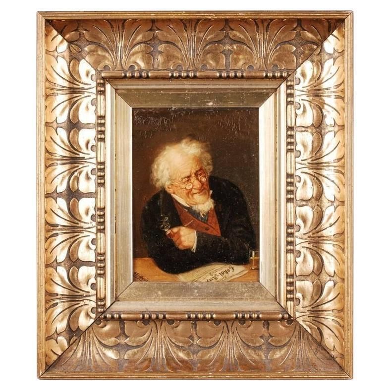 19th Century Biedermeier Oil Painting By Alex Hoenig