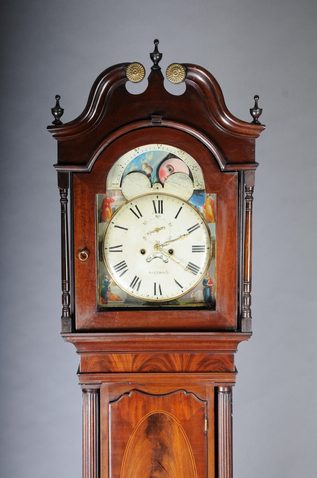 Masterful Antique English Grandfather Clock, Mahogany, 18th Century photo furniture