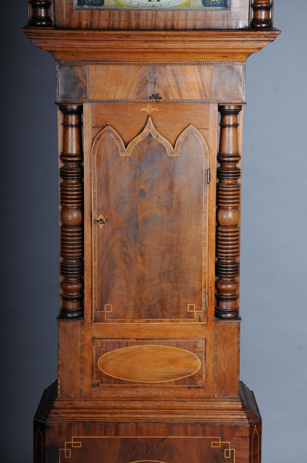 Unique Antique English Grandfather Clock, Mahogany, 18th Century photo for sale
