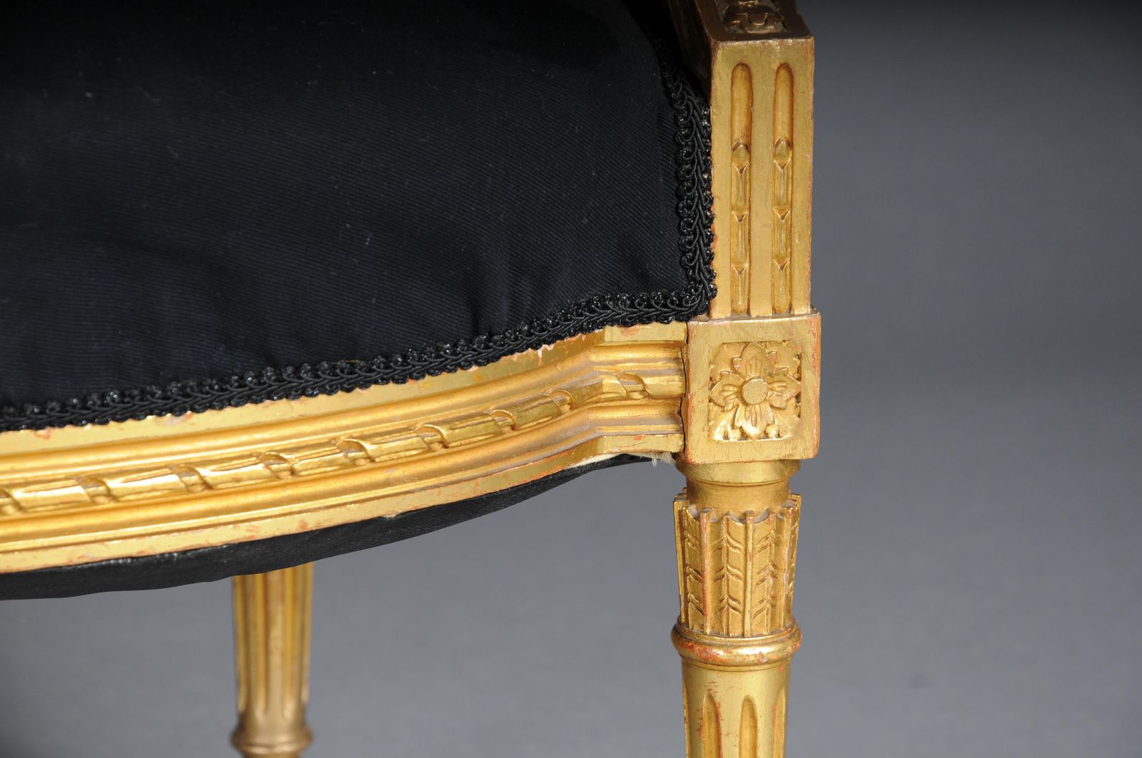 Antique French Salon Canape/Sofa Louis XVI, Gold photo vintage