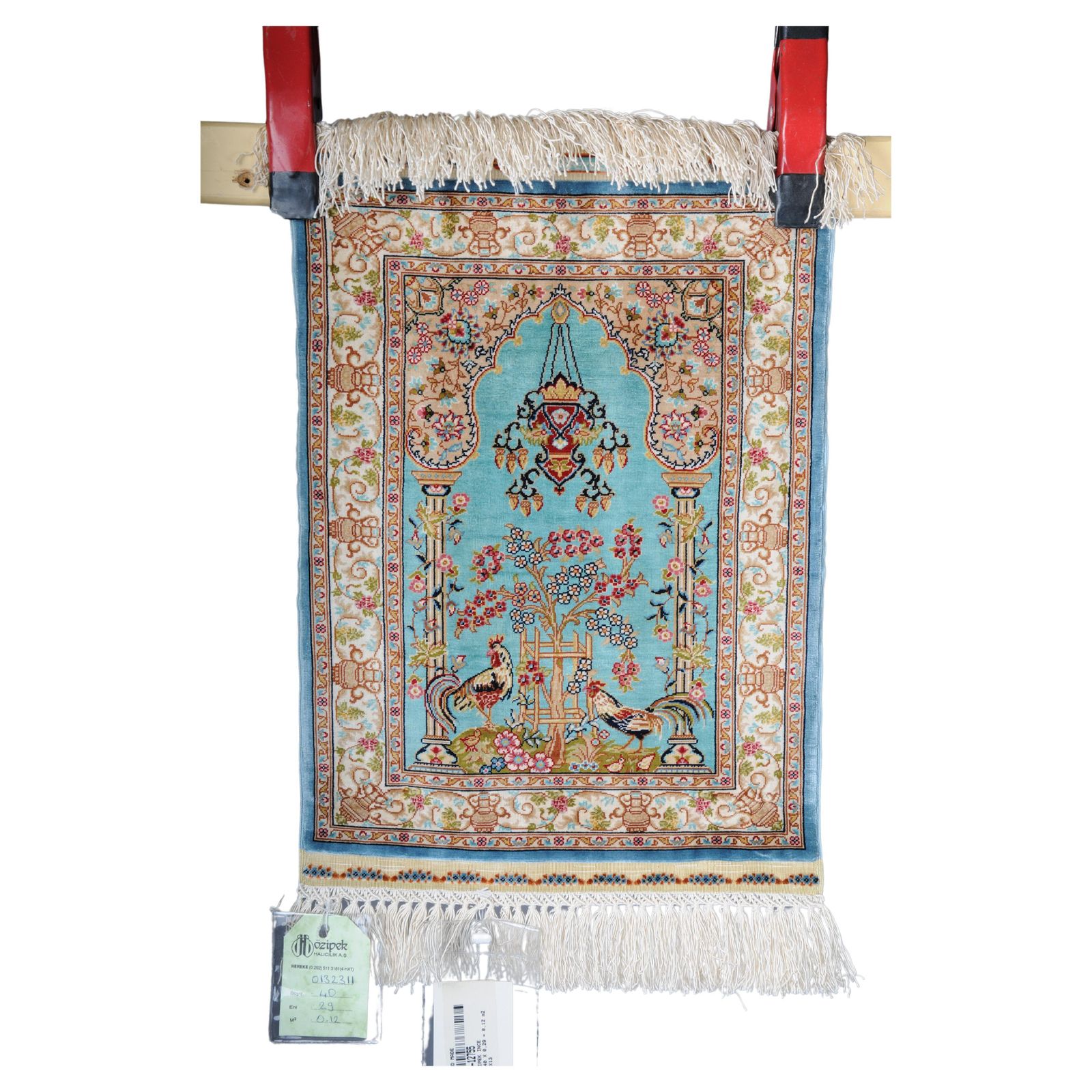 Royal Ozipek Silk Carpet/Tapestry Hereke Signed, 20th Century. Blue