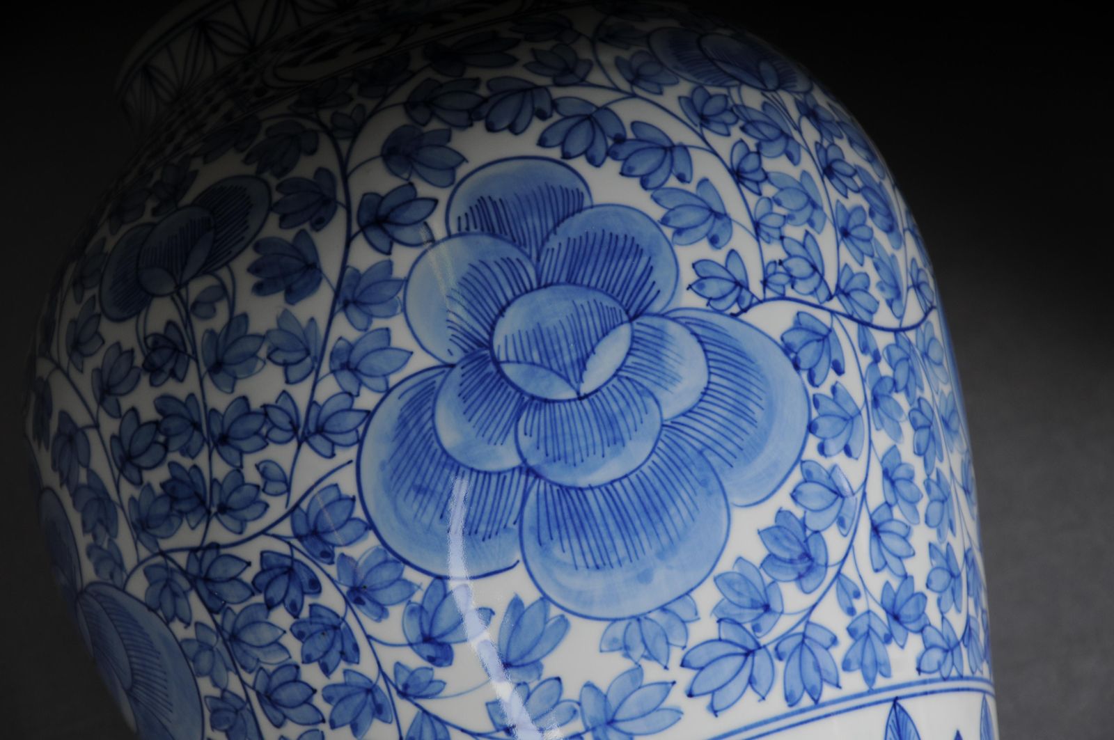 photo for sale Pair Of Asian Lidded Vases, Porcelain, 20th Century.