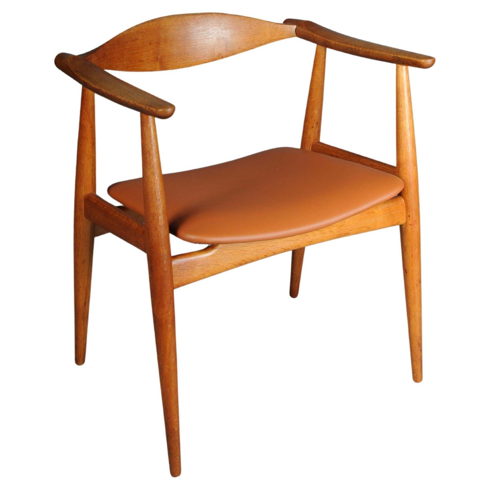 Hans J. Wegner. Armchair, Teak/Leather, Model Ch 35, Carl Hansen & Son, Denmark.