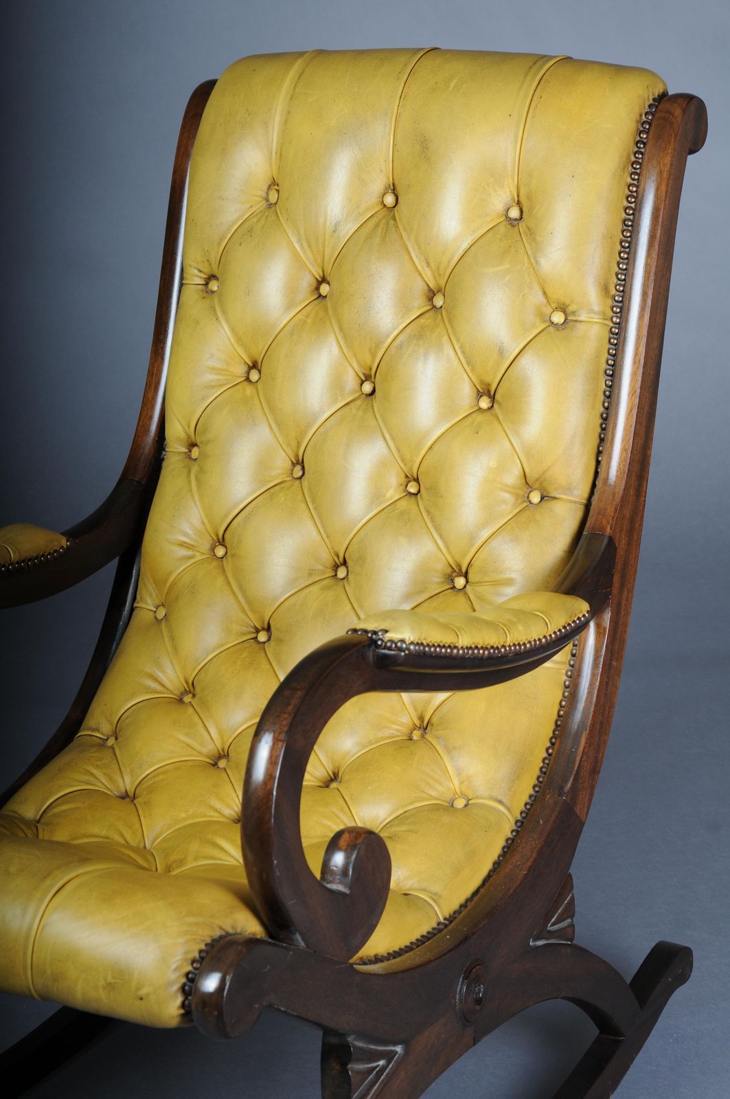 Antique English Chesterfield Rocking Chair photo Furniture