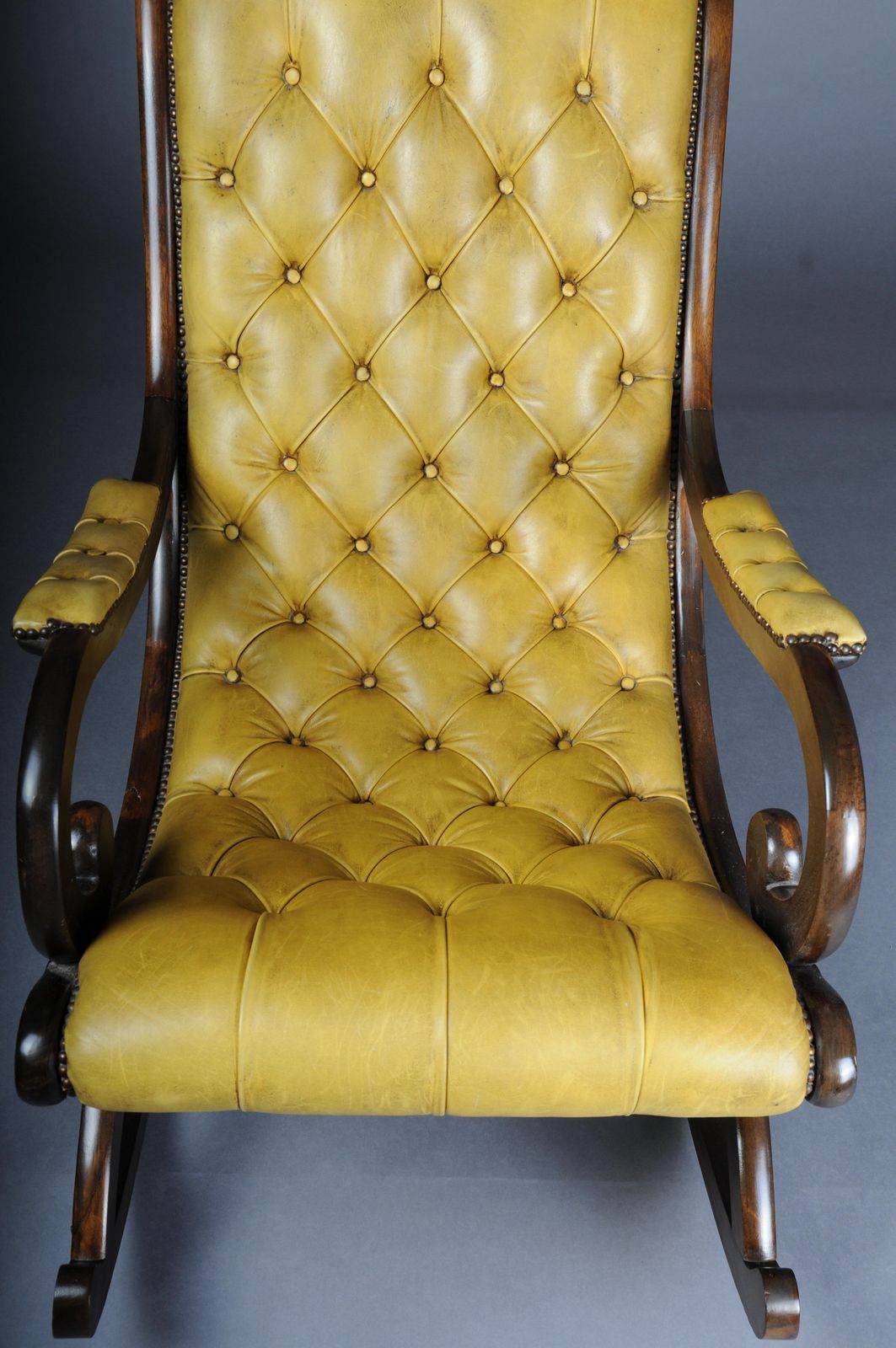 Antique English Chesterfield Rocking Chair photo vintage
